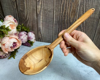 Handmade wooden spoon | Fruit tree | Apple tree | 32 cm