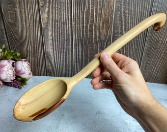 Handmade wooden spoon | Fruit tree | Apple tree | 38 cm