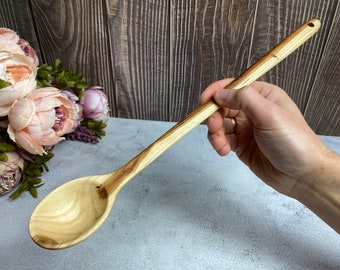 Handmade wooden spoon | Fruit tree | Plum tree | 36 cm