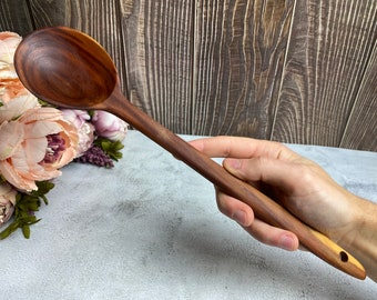 Handmade wooden spoon | Fruit tree | Plum tree | 32 cm