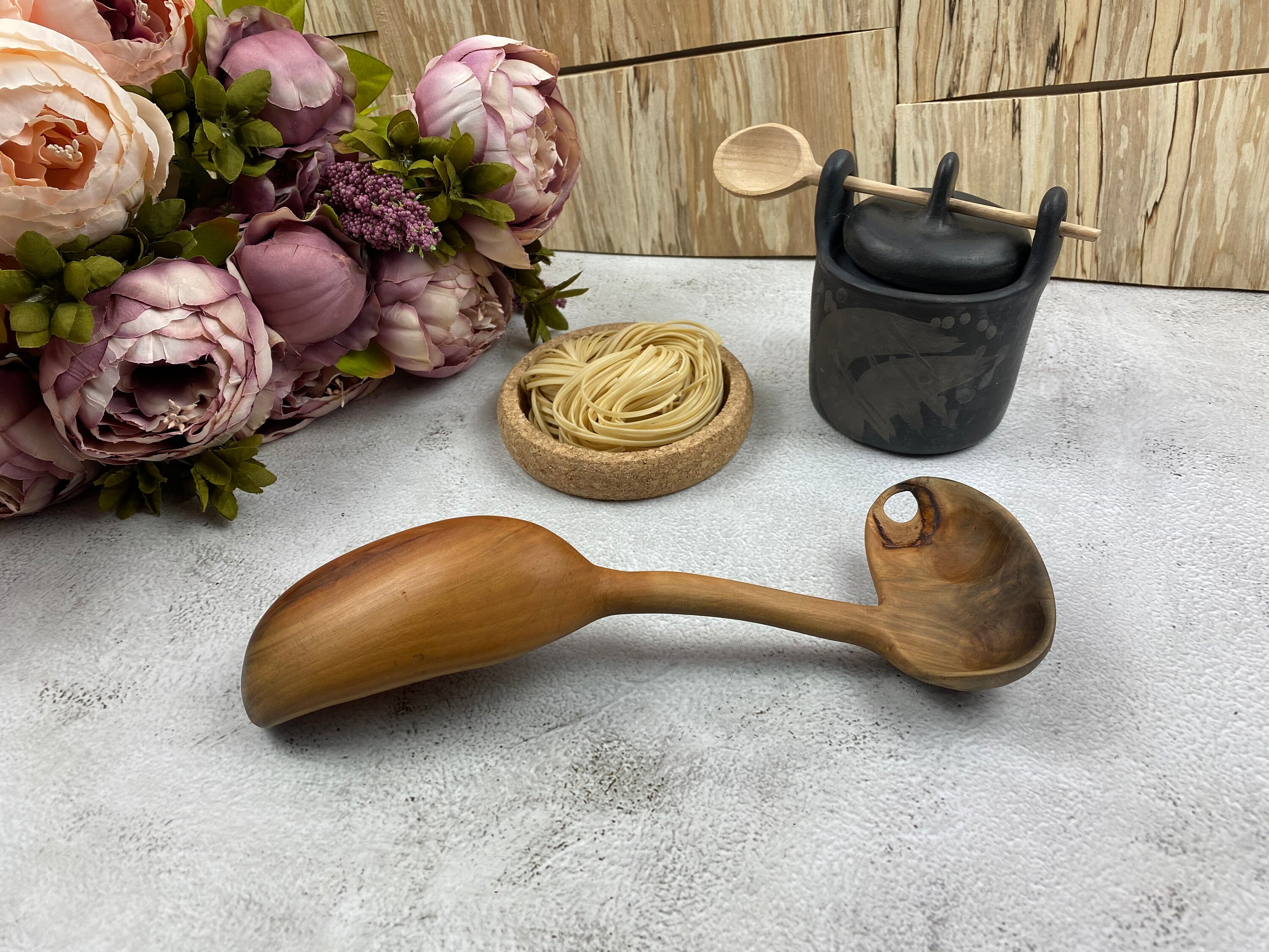 Handmade Wooden Spoon Fruit Tree Apple Tree Collectible Spoon Artistic