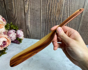 Spatule en bois faite à la main | Arbre fruitier | Prunier | 29cm