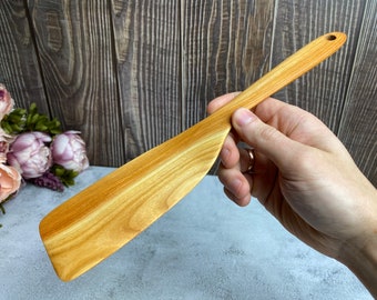 Handgemachter Pfannenwender aus Holz | Obstbaum | Kirschbaum | 29 cm