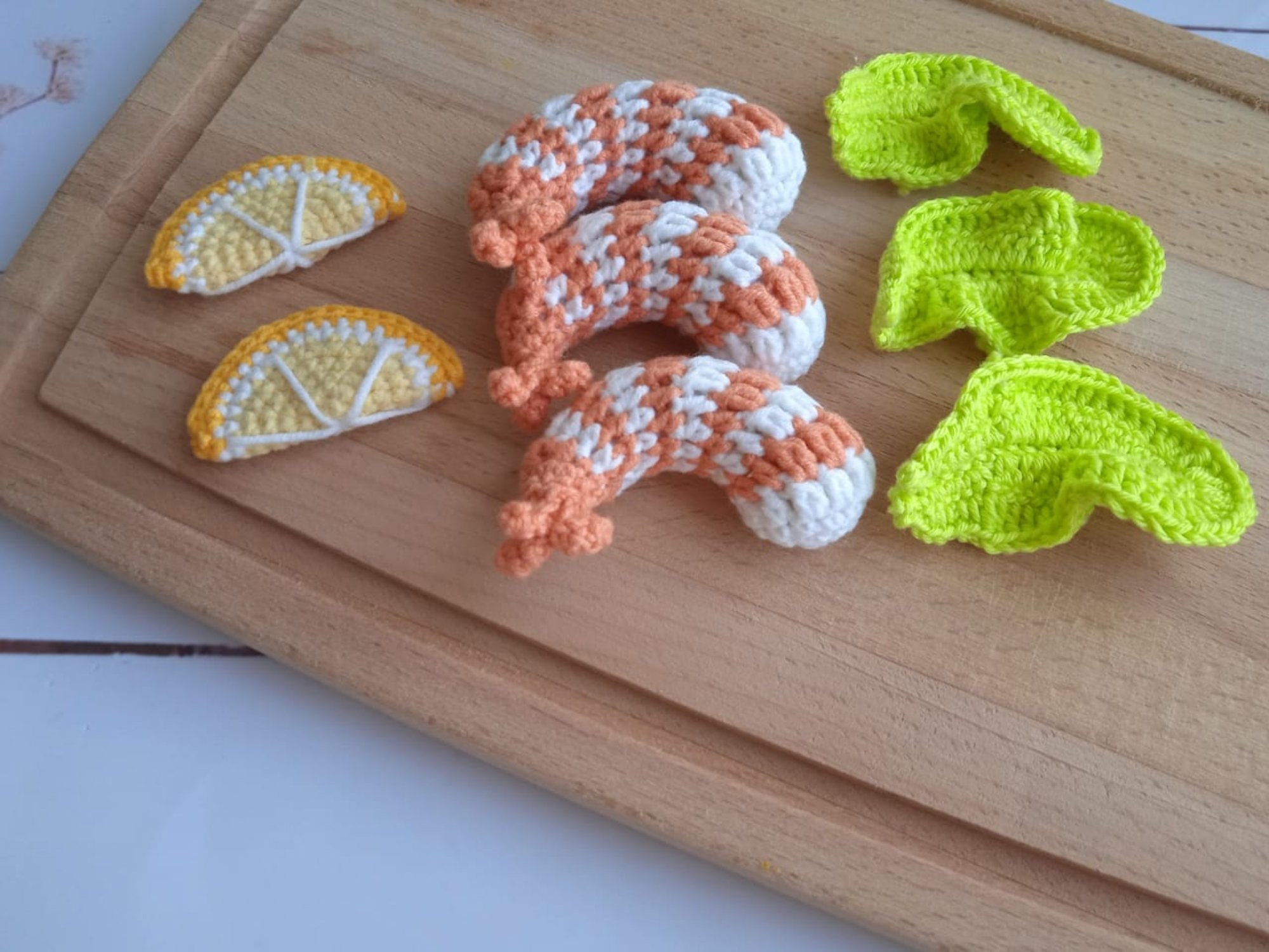 Crochet shrimp Crochet play food Pretend play Knitted toddler Etsy