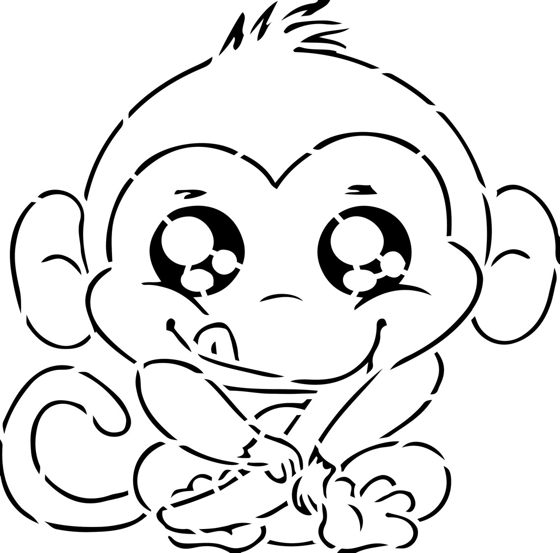Monkey Stencil for Airbrushing T Shirts | Etsy