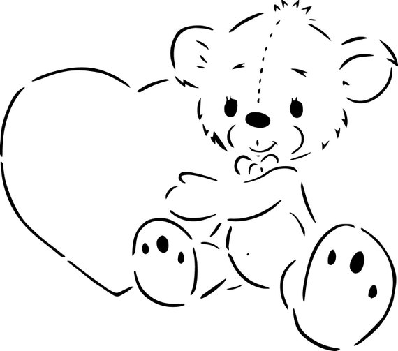 Bär Herz Schablone für Airbrush t Shirts | Etsy