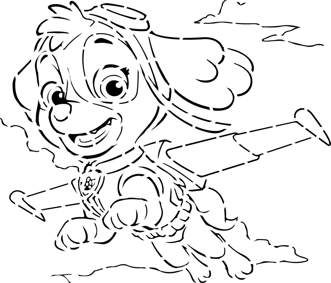 Paw Patrol Skye Stencil for Airbrushing T Shirts | Etsy