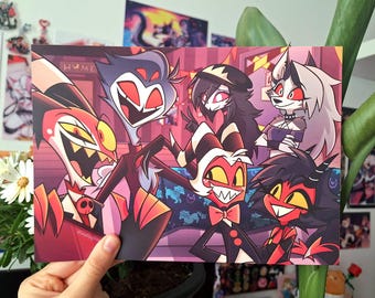 Helluva Boss Selfie B5 Print 25 X 17.7 cm Stolas Blitz Millie Moxxie Loona Octavia Via Blitzo Stolitz