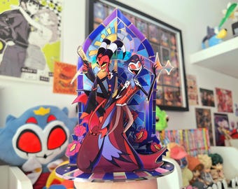 Stolitz Sun and Moon Acrylic Rainbow Standee Helluva Boss Blitzo x Stolas Standees blitz Stolitzo