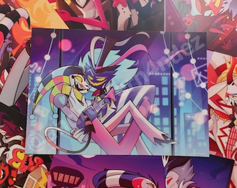 Asmodeus and Fizzarolli B5 Print 25 X 17.7 cm Fizzdeus Hazbin Hotel Fanart