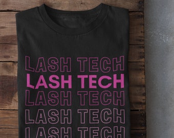 Camiseta Lash Tech (en blanco y negro), camiseta Lash Artist, camisa Lash Boss, camisa de pestañas, regalo Lash Tech, regalo de artista Lash, camiseta de técnico de pestañas