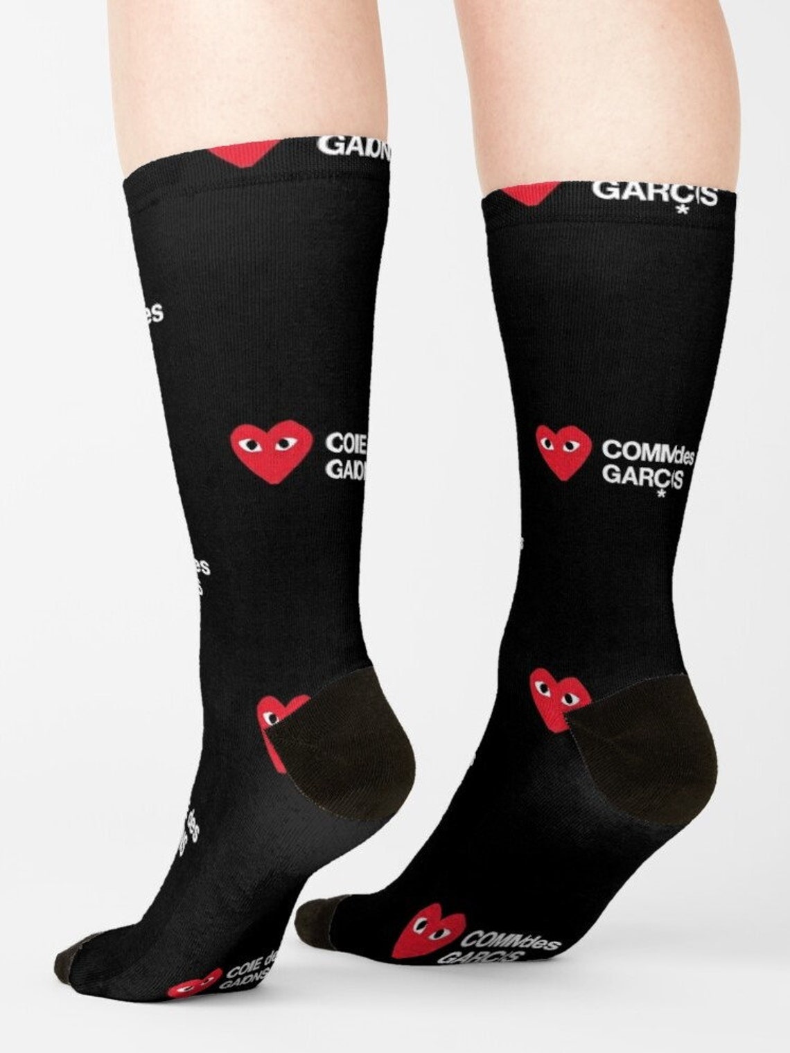 Commes de Garcons Socks Heart pattern socks polyester heart Etsy