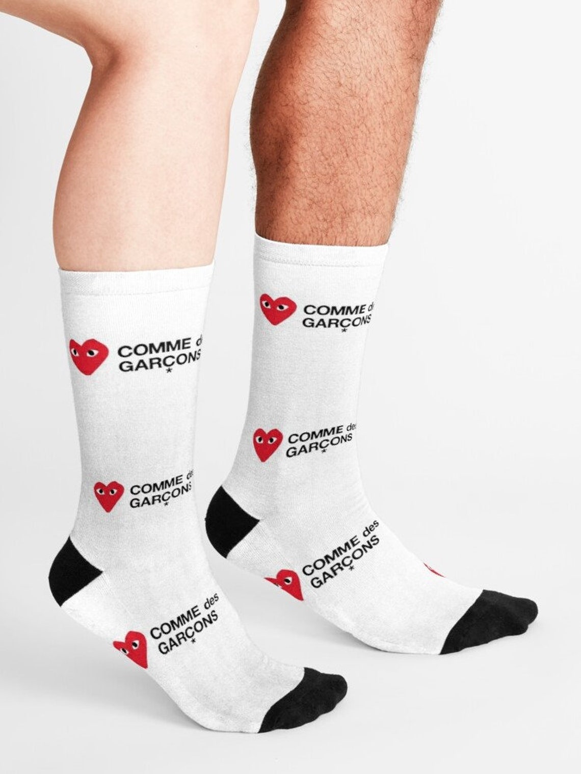 Commes de Garcons Socks Heart pattern socks polyester heart Etsy