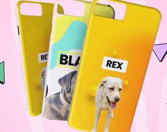 Funda de teléfono de mascota personalizada con foto de mascota, nombre de funda de teléfono de perro personalizada, funda de teléfono de perro personalizada, funda de teléfono personalizada, funda de iPhone para perro, pintura al óleo