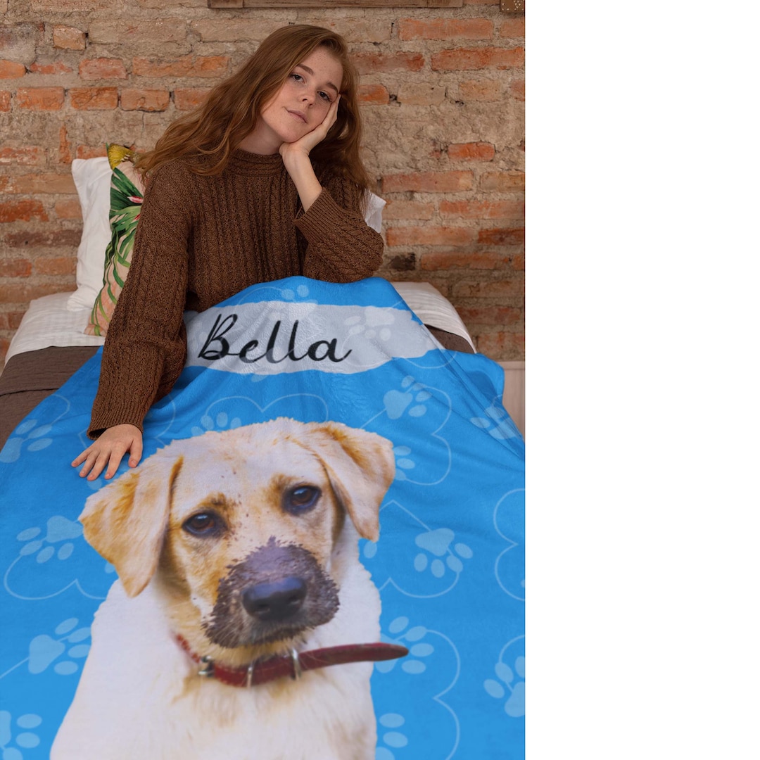 Personalised Pet Blanket Using Pet Photo Name Custom Pet Blanket Custom