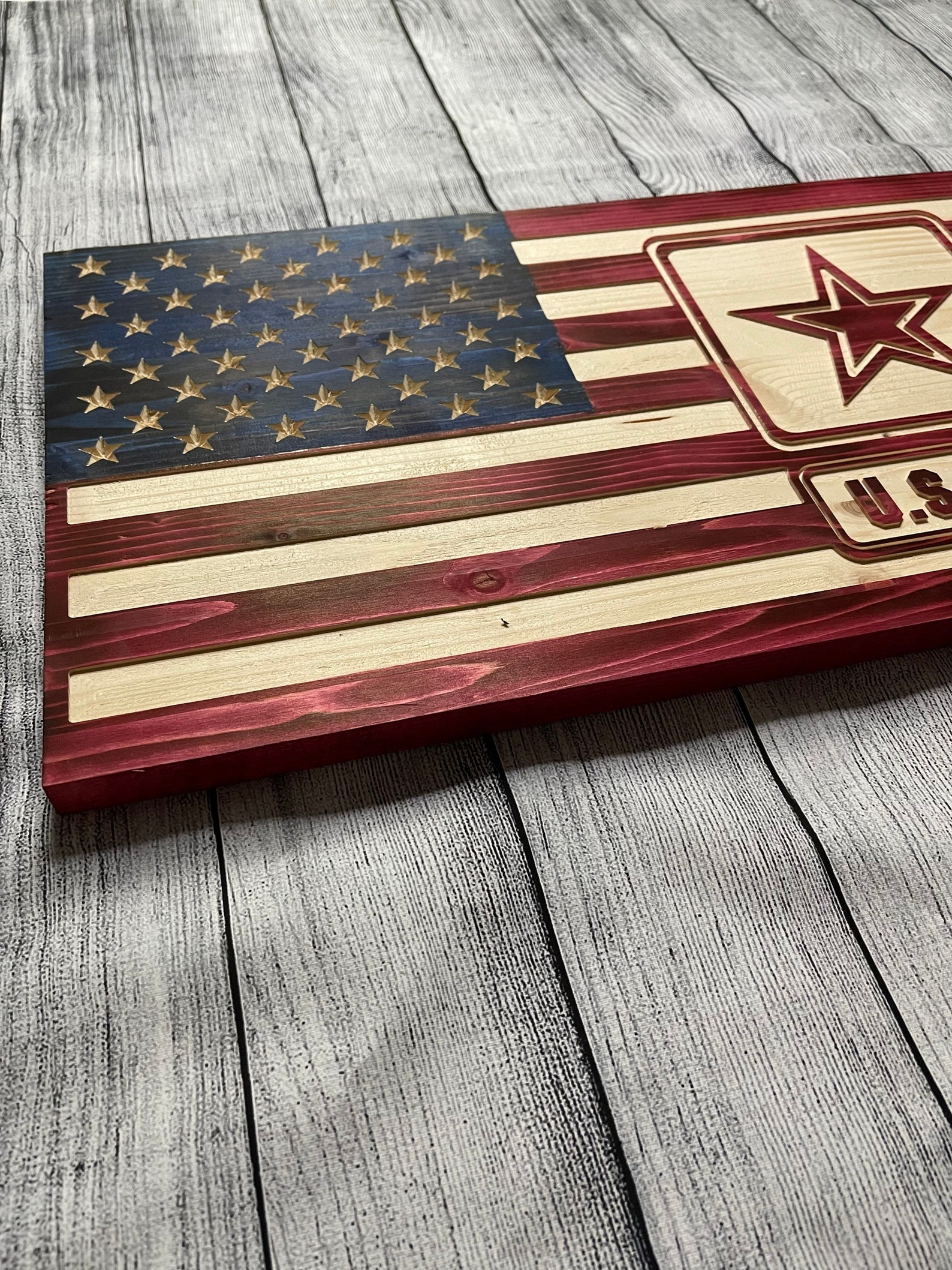 Rustic United States Army Flag: Personalized Wood Wall Art - Etsy