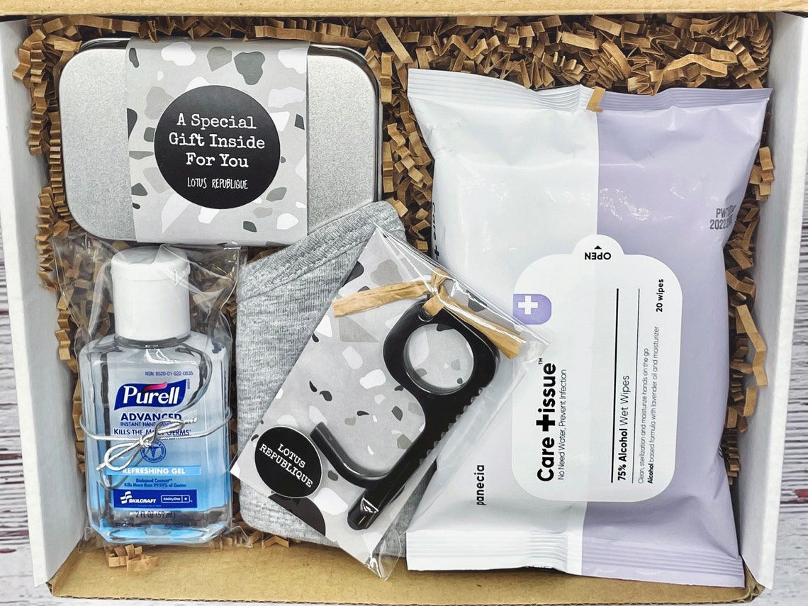 COVID Safety Gift Basket for Women Mask Lanyard Gift Set Covid Etsy.de