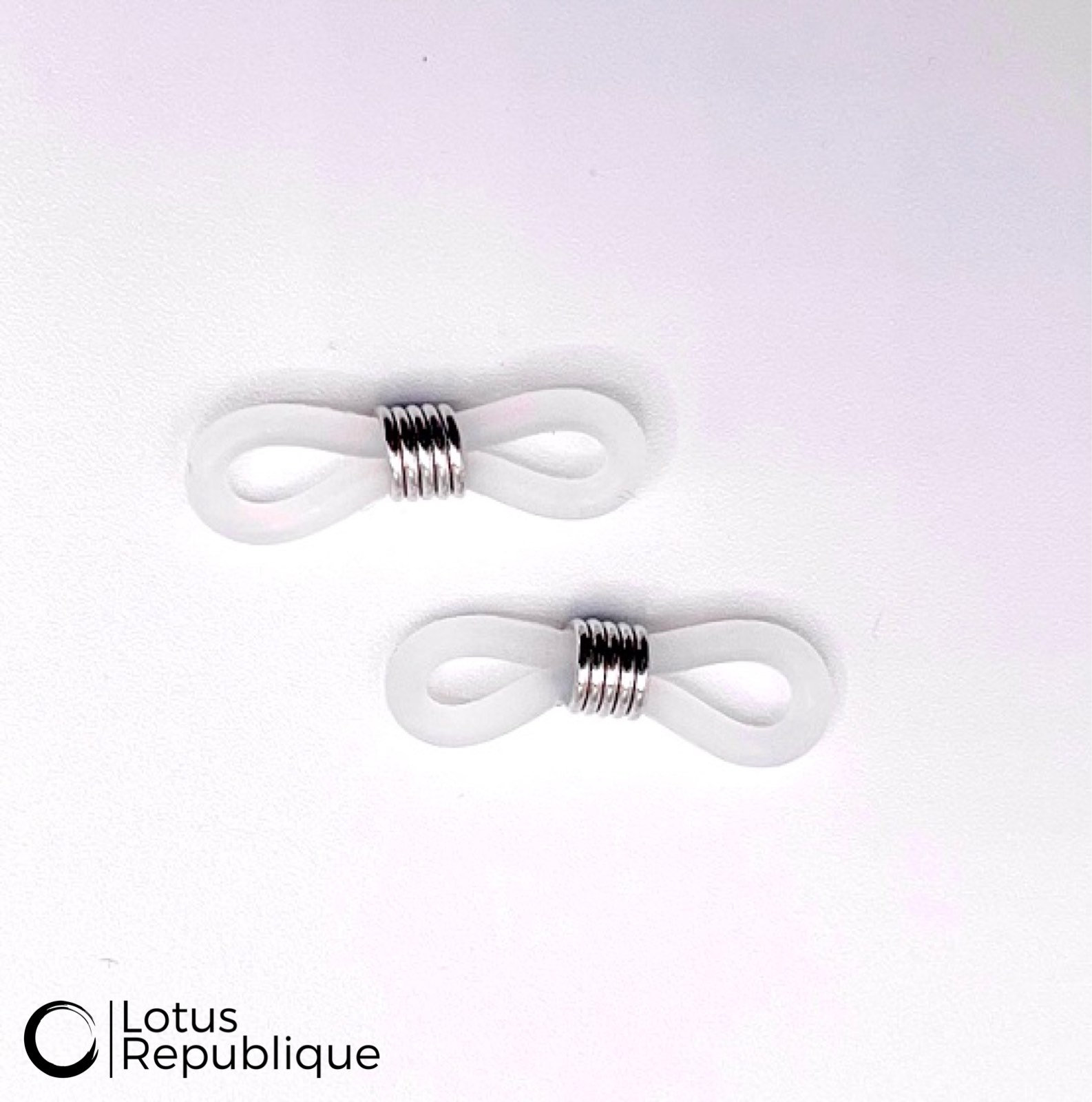 Rubber Glasses/Spectacles Loop Ends White 20x5mm Pack of 20 