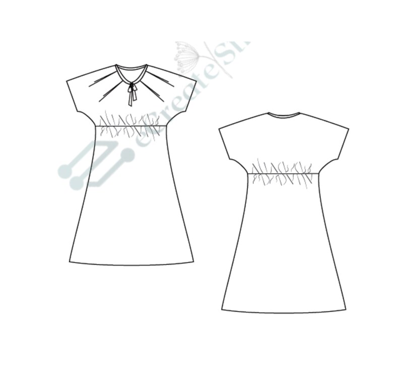 Women's Elastic Waist Dress Pattern Long Dress Dolman Etsy