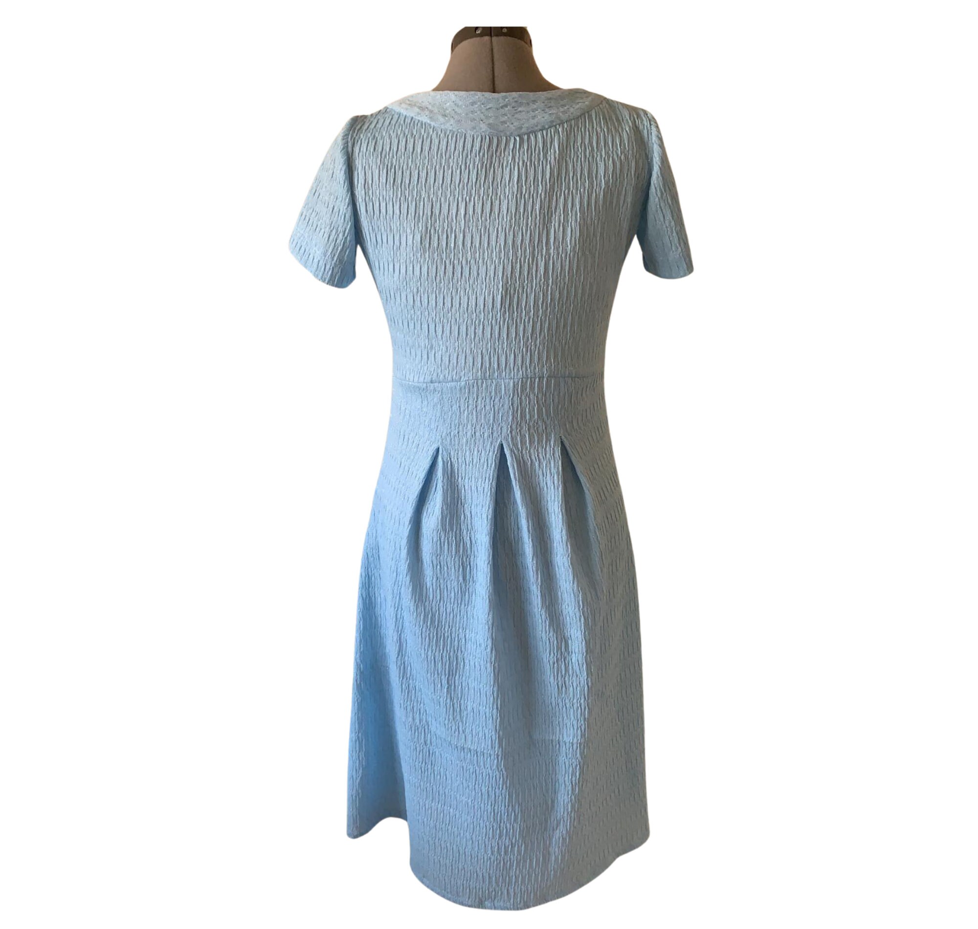 Womens Pleated Neckline Dress Pattern Pleated Aline Skirt Etsy