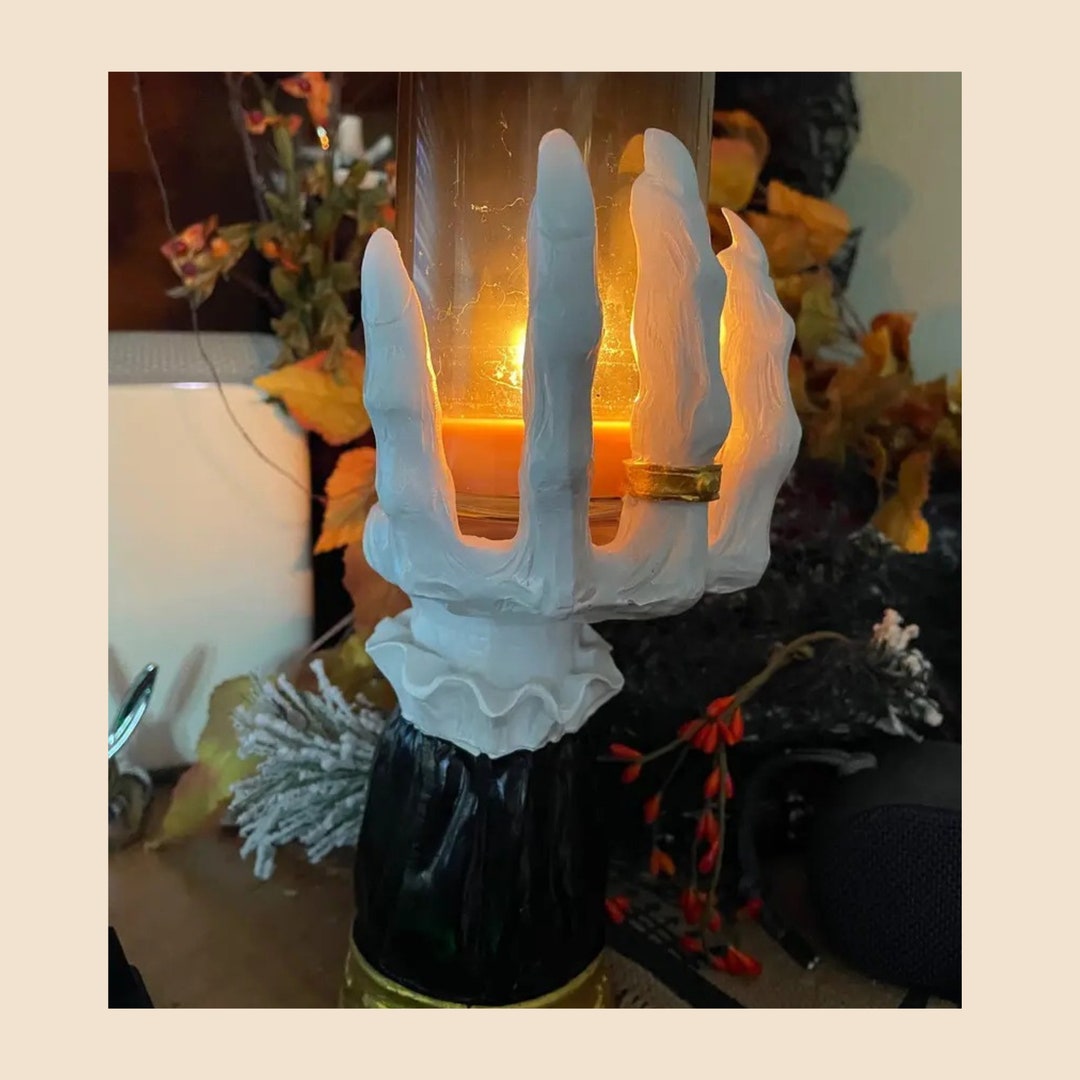 Halloween Witch Hand Candle Holder Resin Gothic Decor Candle Etsy