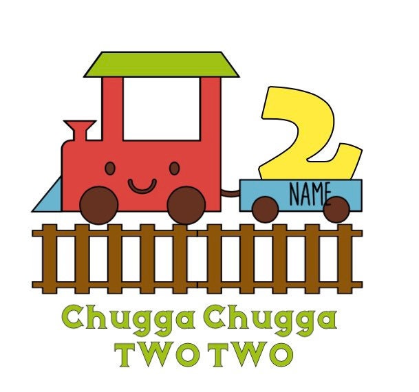 Chugga Chugga TWO TWO 2nd birthday shirt | Etsy