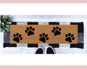 Dog Paws | Dog Paws Doormat | Skinny Doormat | Narrow Doormat | Pet Lover Gift | Pet Gifts | Dog Gifts | Dog Paws Mini Mat