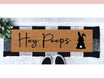 Hey Peeps Skinny Doormat | Sup Peeps Narrow Doormat | Easter Mat | Easter Decor | Spring Decor | Skinny mat | Welcome Mat | Farmhouse Decor