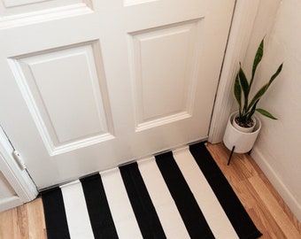 Black And White Layered Rug |  Washable Rug | Doormat Layer Rug | Front Door Decor | Area Rug | Farmhouse | Front Doormat