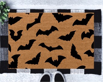 Bats Doormat |  Halloween Doormat | Halloween Decor |  Welcome Mat |  Halloween Porch Decor |  Outdoor Rug | Halloween Bats | Fall Decor