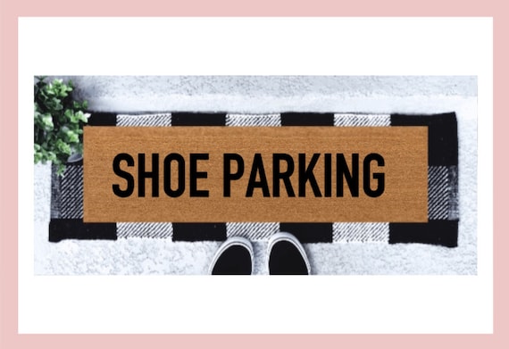 Shoe Parking Skinny Doormat |  Narrow Doormat | Funny Doormat | Doorstep Mat | Porch Decor | Small Space Decor | Minimalist
