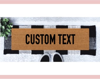 Narrow Doormat | Skinny Doormat | Custom Text | Personalized Mat | Small Space | Minimalist | Playhouse Doormat | Custom Gift | Slim Mat