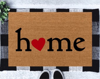 Home Doormat | Heart Doormat | Valentine's Day Doormat | Home Heart Doormat | Cute Doormat | Gift Idea | Welcome Mat | Love | Heart