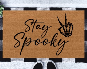 Stay Spooky Doormat | Skeleton Doormat | Bones Doormat | Halloween Doormat | Fall Decor | Halloween Porch | Spooky Doormat | Halloween Decor