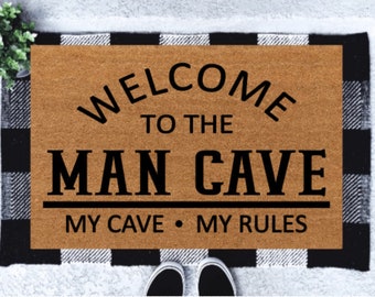 Man Cave Doormat | Man Cave Gift | Father's Day Gift | Gift For Him | Man Cave Decor | Doormat | Welcome Doormat | Custom Doormat