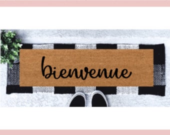 Bienvenue Doormat | Welcome Mat | Bienvenue | French Gift |  French Housewarming | Mini Doormat | Narrow Doormat | French Doormat