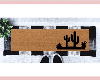 Desert Plants Skinny Doormat | Cactus Narrow Doormat | Desert Plants | Skinny Doormat | Farmhouse Decor | Plant Lovers | Desert Decor Deceor