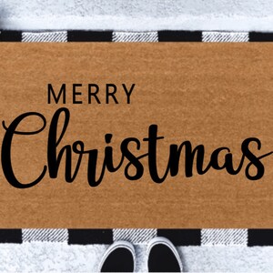 Merry Christmas Doormat | Holiday Porch Decor | Merry Christmas | Christmas Doormat | Christmas Welcome Doormat