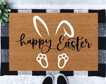 Easter Welcome Doormat | Easter Bunny | Welcome Mat | Housewarming Gift | Easter | Doormat | Spring Doormat | Happy Easter