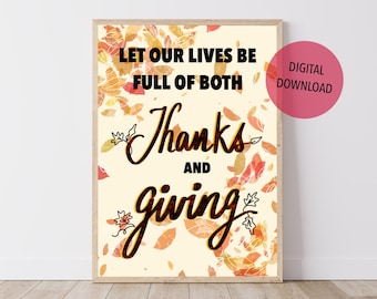 Thanksgiving Wall Art: Autumn Leaves Print (Digital Download)