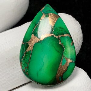 Green Forest Dhalia Turquoise, Pear Cabochon, 26x17x4 MM, 15 CTS, Beautiful Cabochon, #C-243
