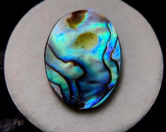 Abaloneschelp, pauaschelp, minicabine, ovale cabochon, 23 x 17 x 2 mm, 8 CTS, prachtige cabochon, #C-812
