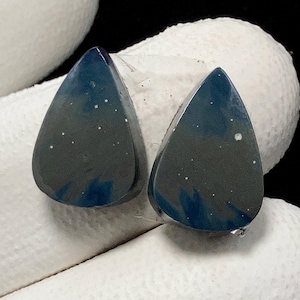 Michigan Leland Blue Stone Pair, Pear Cabochon, 15x10x4 MM, 12 CTS,Beautiful Cabochon,#C-1130