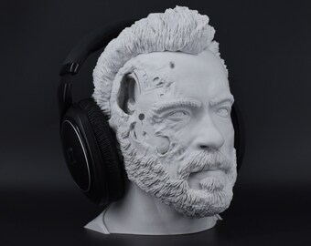 Terminator Dark Fate Headphone Stand , Paintable Bust , Different Colors