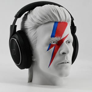 David Bowie Headphone Stand | Paintable Bust |  Different Colors