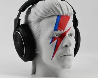 Supporto per cuffie di David Bowie / Busto verniciabile / Colori diversi