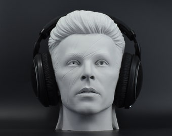 David Bowie Headphone Stand | Paintable Bust |  Different Colors