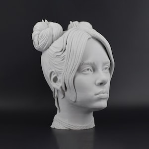 Billie Eilish | Headphone Holder, Gaming Accessories, Desktop, Billie Eilish Bust | Different Colors