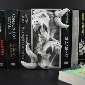Demon Book Nook, Dark Fantasy Bookshelf Insert, Perfect for Halloween and Horror Decor
