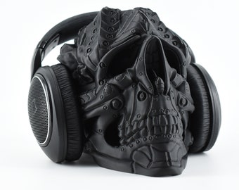 Skull X-1 Life Size Headphone Stand, The Ultimate Gothic Accessory for Music and Gaming Enthusiasts
